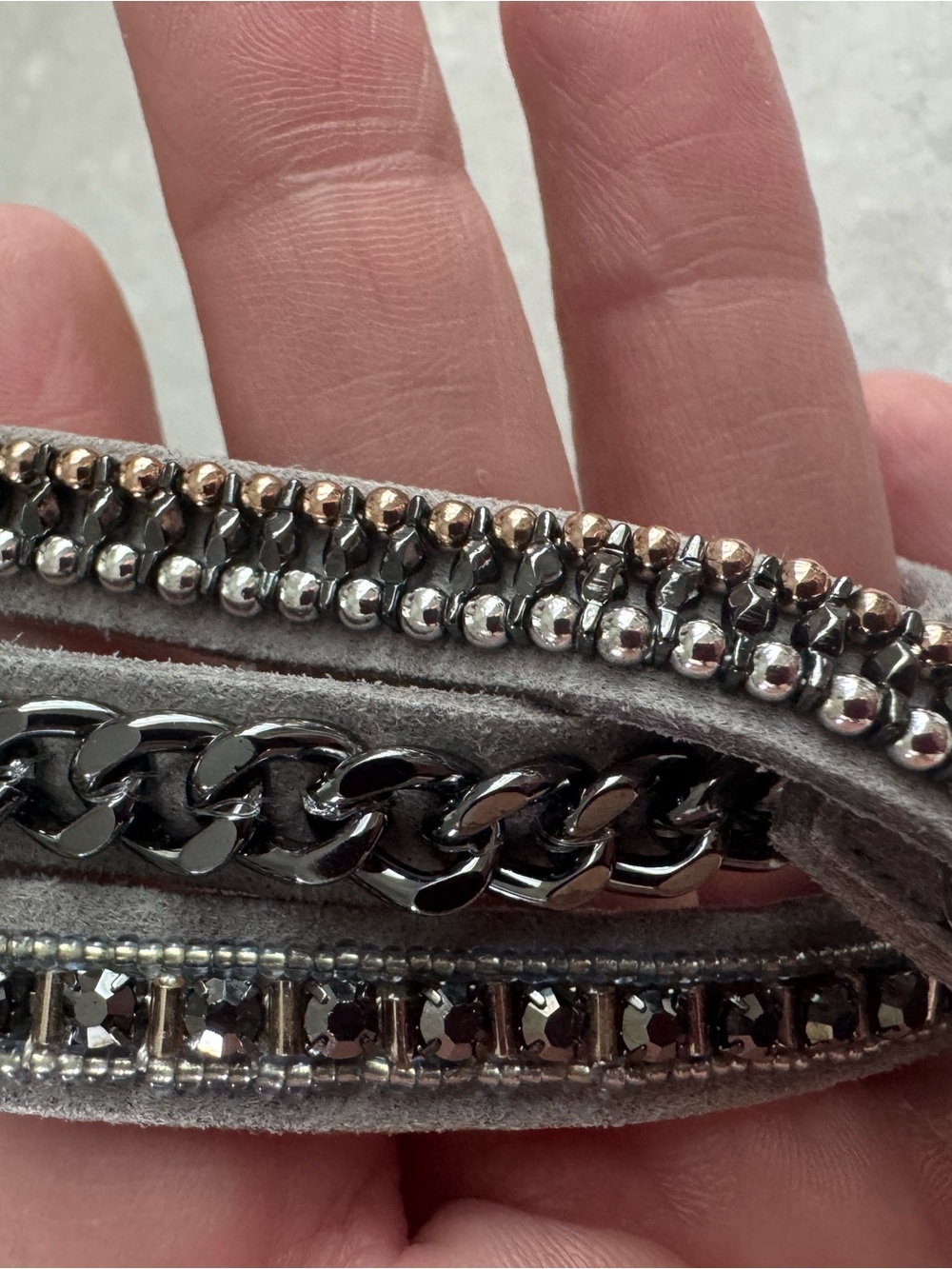 Stella & Dot Wrap Bracelet. Mixed Metal. Adjustable Snap Closure.